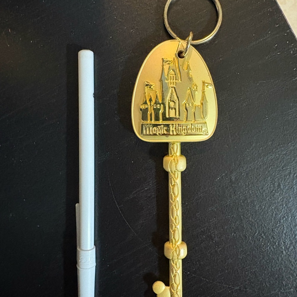 Disney Magic Kingdom Gold Keychain